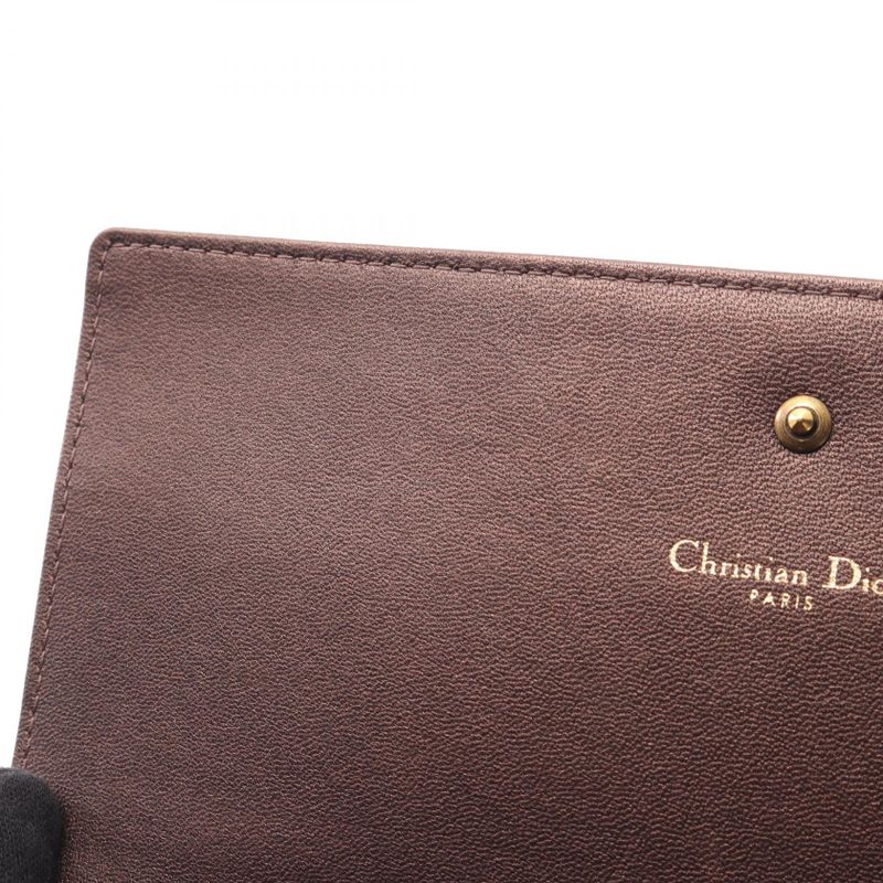 Christian Dior Shoulder Bag Dior Ama Brown Leather Dior Ama Chain Wallet Women