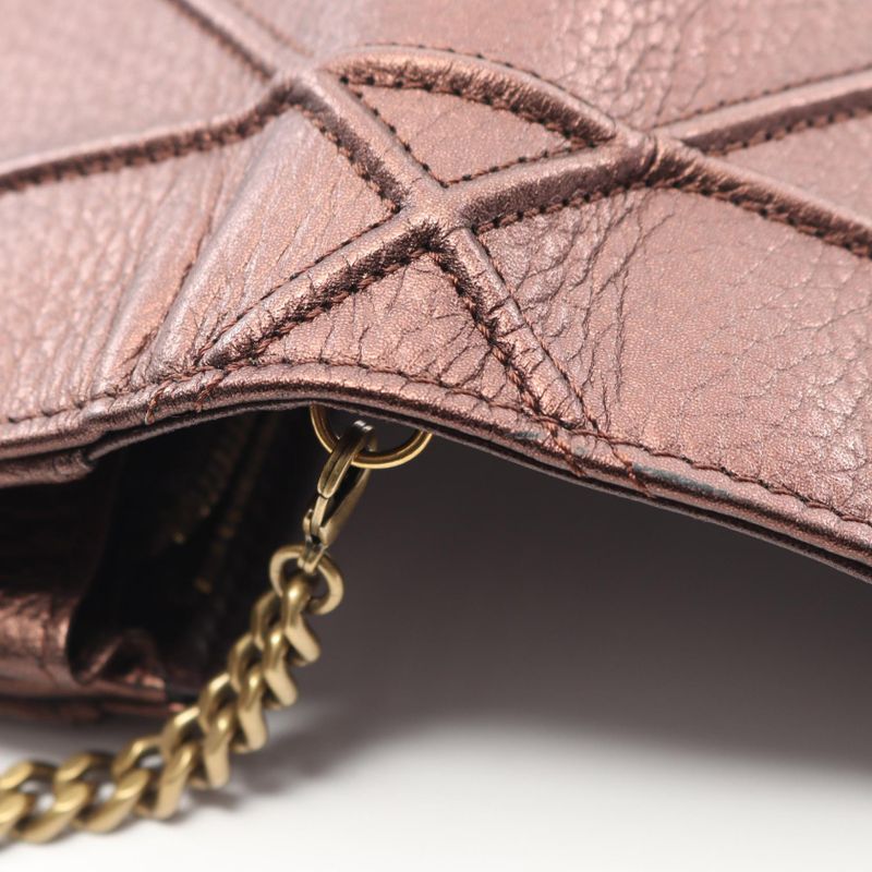 Christian Dior Shoulder Bag Dior Ama Brown Leather Dior Ama Chain Wallet Women