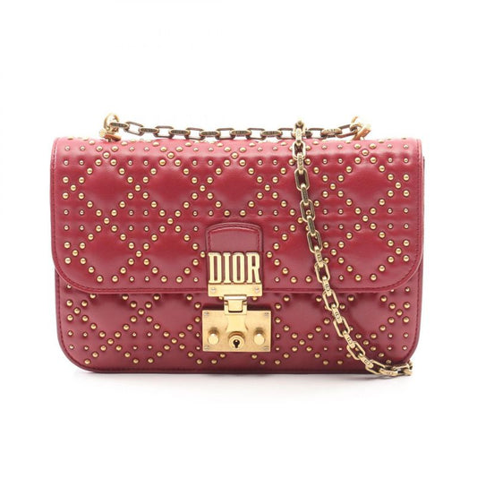 Christian Dior Shoulder Bag Addict Red Leather Addict Studded Chain Shoulder