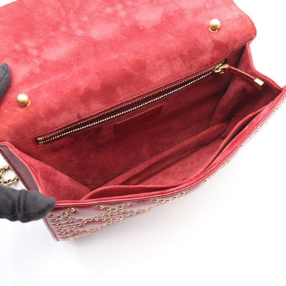 Christian Dior Shoulder Bag Addict Red Leather Addict Studded Chain Shoulder