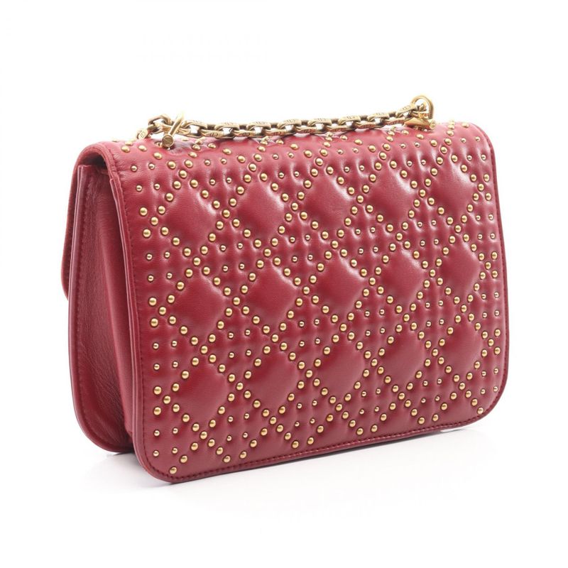 Christian Dior Shoulder Bag Addict Red Leather Addict Studded Chain Shoulder