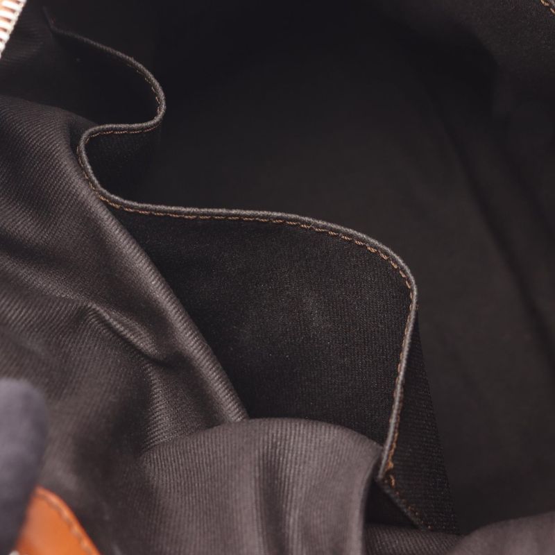 Celine Handbag Macadam Brown PVC Coated Canvas Leather Macadam Handbag Women