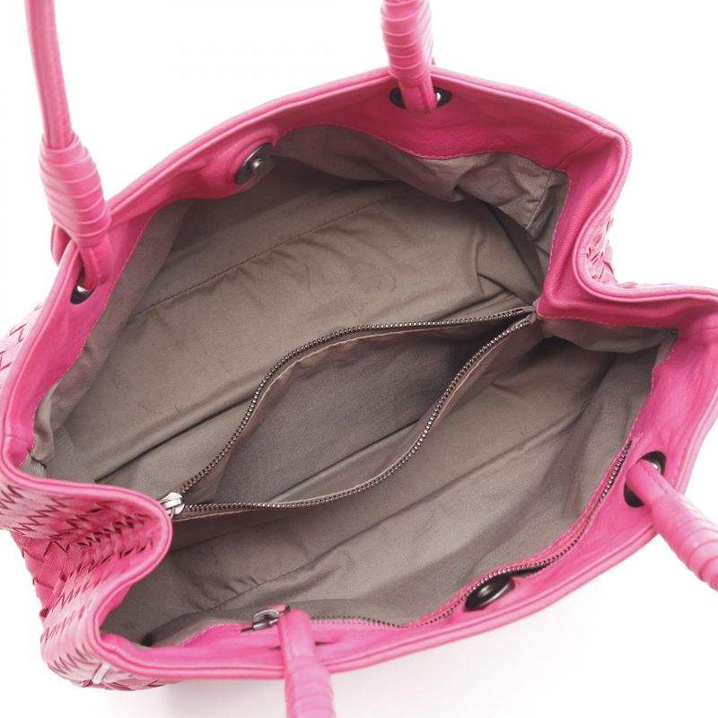 Bottega Veneta Handbag Intrecciato Satchel 148323 Pink Leather Intrecciato