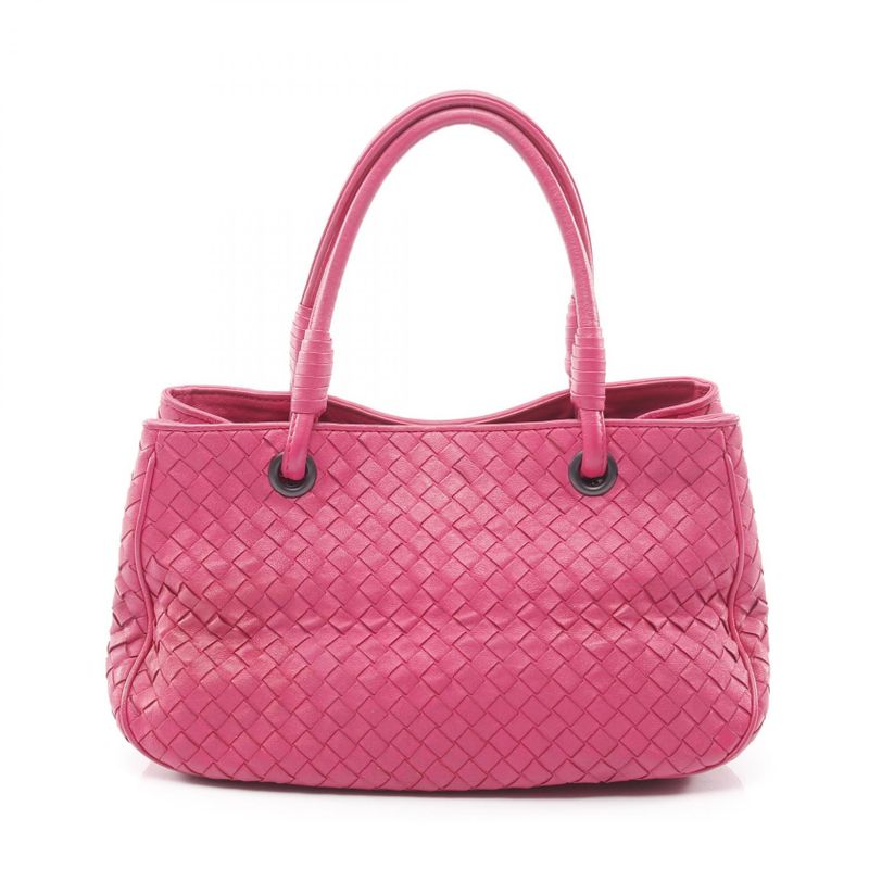 Bottega Veneta Handbag Intrecciato Satchel 148323 Pink Leather Intrecciato