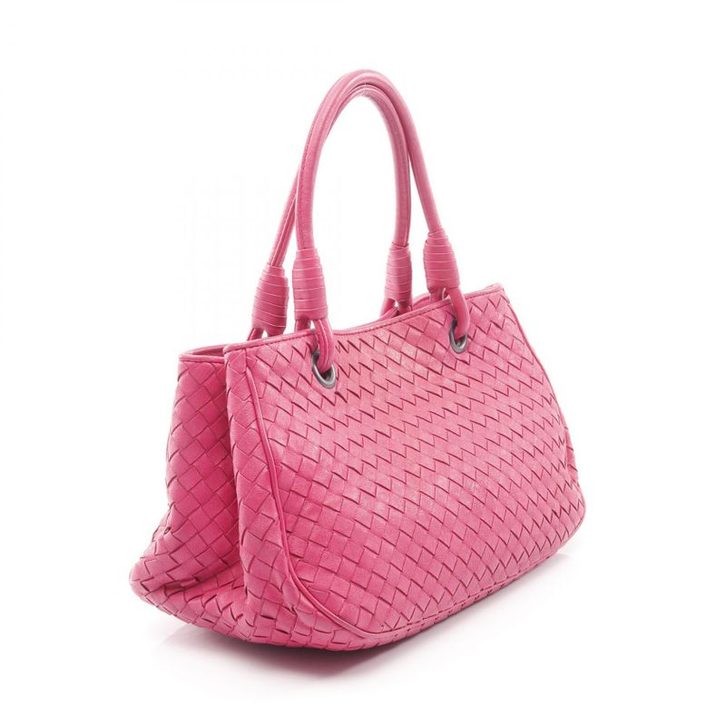 Bottega Veneta Handbag Intrecciato Satchel 148323 Pink Leather Intrecciato