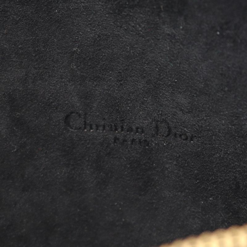 Christian Dior Shoulder Bag Caro Double Pouch S7431ubae Black Leather Caro