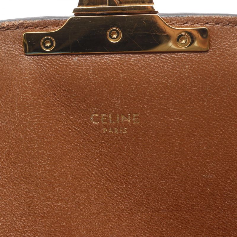 Celine Shoulder Bag Classic Triomphe 191242 Brown PVC Coated Canvas Leather