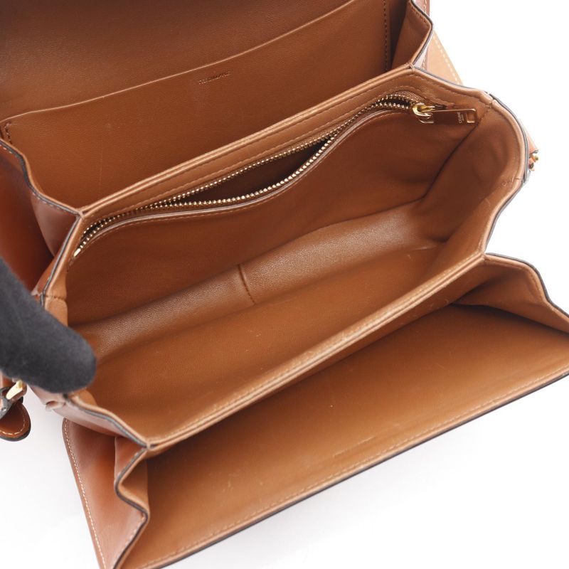 Celine Shoulder Bag Classic Triomphe 191242 Brown PVC Coated Canvas Leather