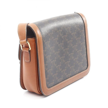 Celine Shoulder Bag Classic Triomphe 191242 Brown PVC Coated Canvas Leather