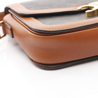 Celine Shoulder Bag Classic Triomphe 191242 Brown PVC Coated Canvas Leather