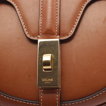 Celine Shoulder Bag Small Buzas 16 Caisse 188013 Brown Leather Small Buzas 16