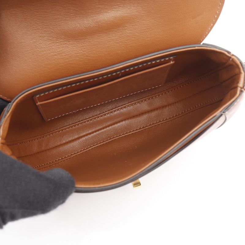 Celine Shoulder Bag Small Buzas 16 Caisse 188013 Brown Leather Small Buzas 16