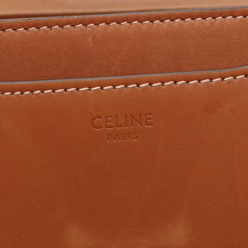 Celine Shoulder Bag Small Buzas 16 Caisse 188013 Brown Leather Small Buzas 16