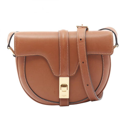 Celine Shoulder Bag Small Buzas 16 Caisse 188013 Brown Leather Small Buzas 16