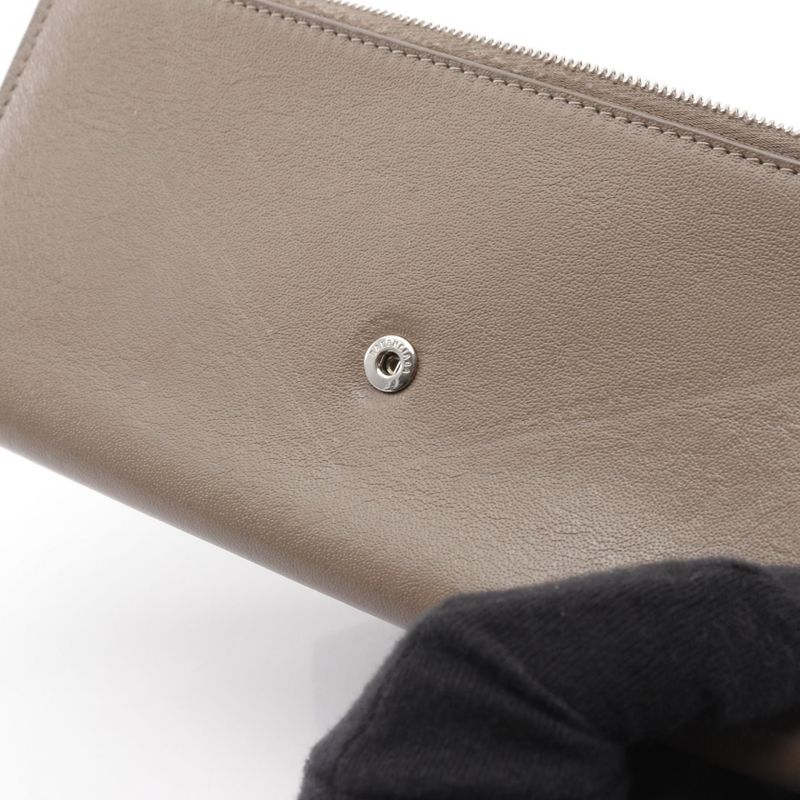 Balenciaga Bifold Long Wallet Paper 499207 Brown Leather Bifold Long Wallet