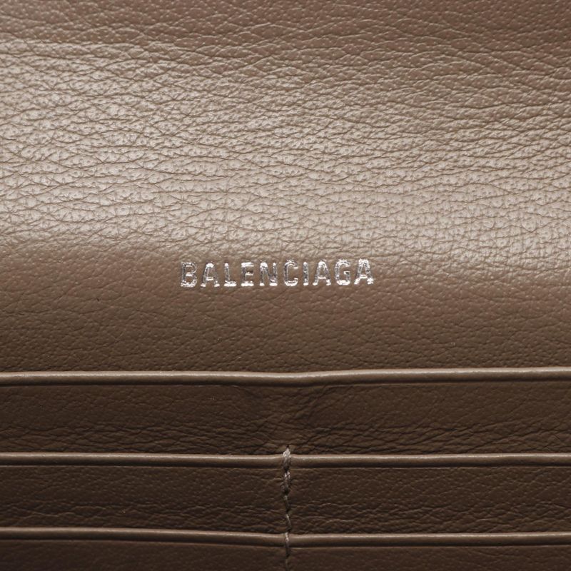 Balenciaga Bifold Long Wallet Paper 499207 Brown Leather Bifold Long Wallet