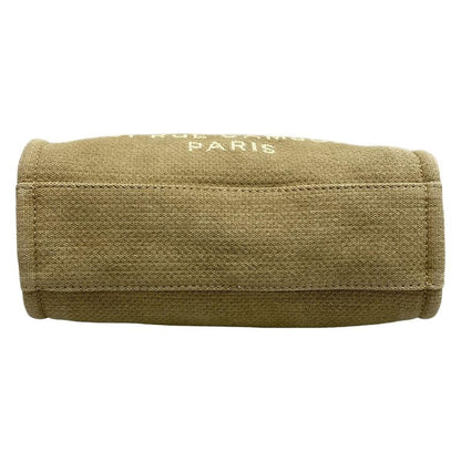 Chanel Tote Bag Deauville Line PM Beige and Black Chain Shoulder Silver