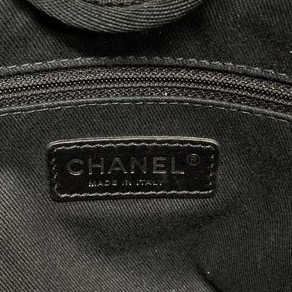 Chanel Tote Bag Deauville Line PM Beige and Black Chain Shoulder Silver