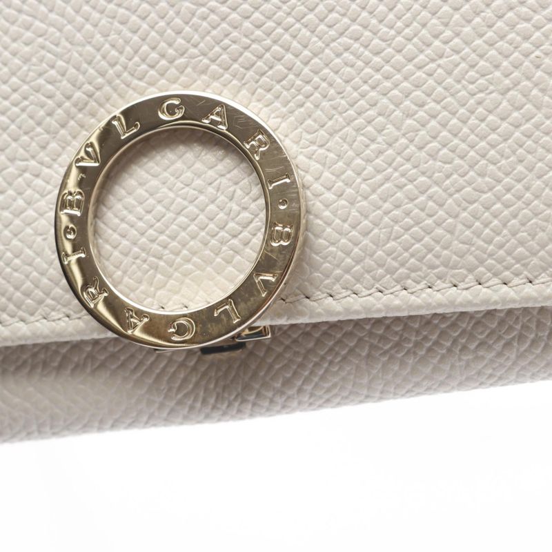 Bvlgari Card Case Bvlgari 30420 White Leather Bvlgari Business Card Holder