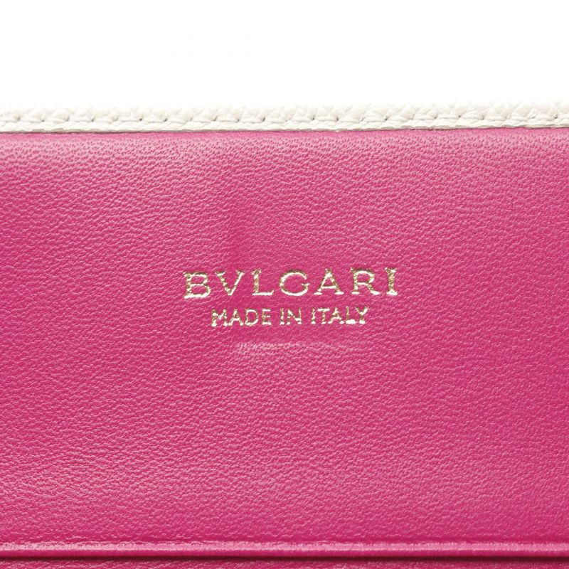 Bvlgari Card Case Bvlgari 30420 White Leather Bvlgari Business Card Holder