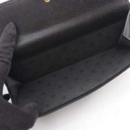 Chanel Bifold Long Wallet Coco Button A20905 Black Leather Coco Button Bifold
