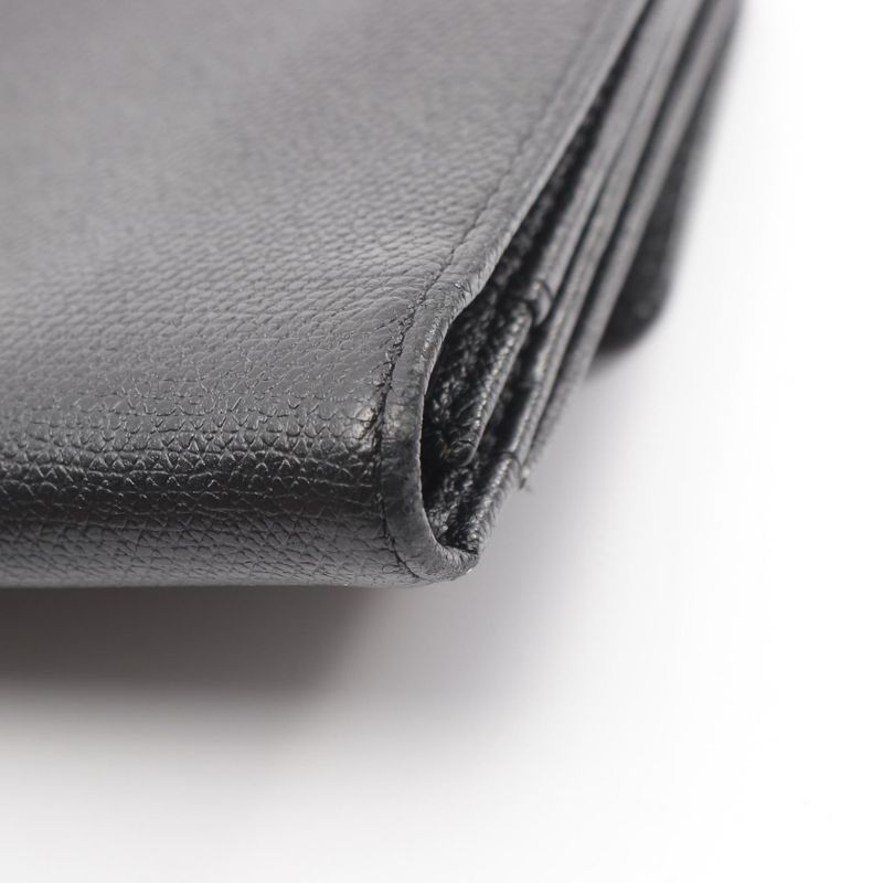 Chanel Bifold Long Wallet Coco Button A20905 Black Leather Coco Button Bifold