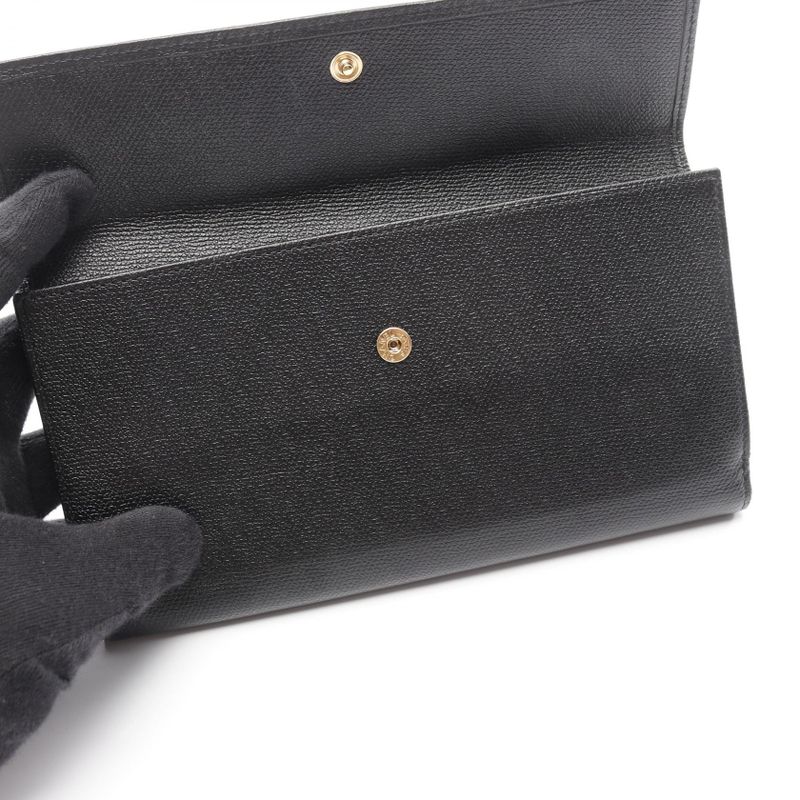 Chanel Bifold Long Wallet Coco Button A20905 Black Leather Coco Button Bifold