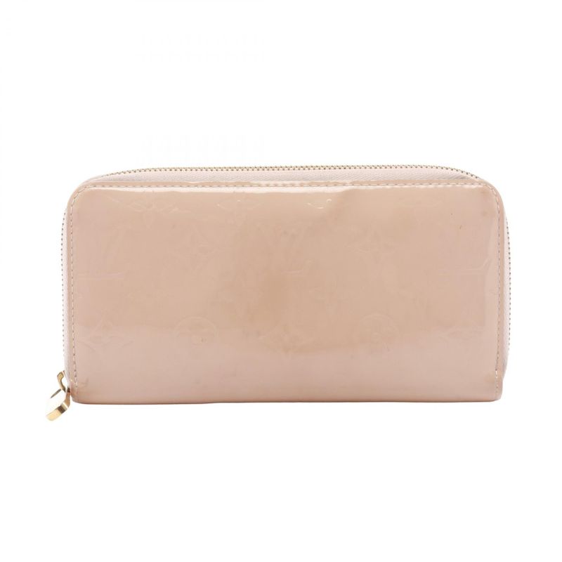 Louis Vuitton Round Long Wallet Zippy Wallet Monogram Vernis Rose Ballerine