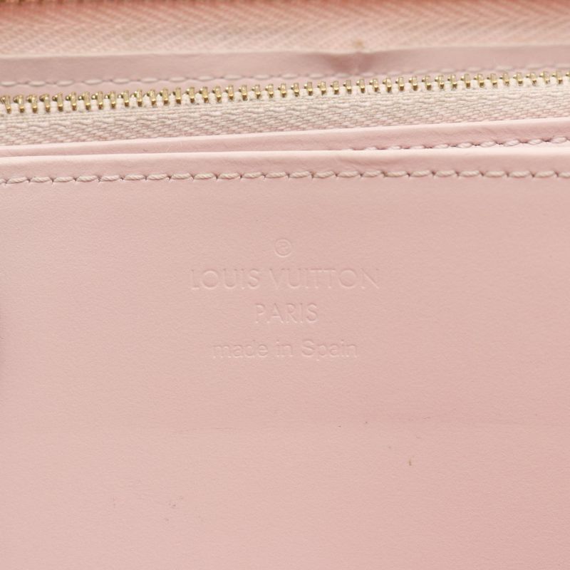 Louis Vuitton Round Long Wallet Zippy Wallet Monogram Vernis Rose Ballerine
