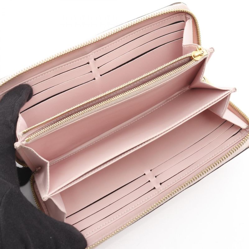 Louis Vuitton Round Long Wallet Zippy Wallet Monogram Vernis Rose Ballerine