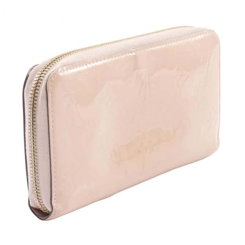 Louis Vuitton Round Long Wallet Zippy Wallet Monogram Vernis Rose Ballerine