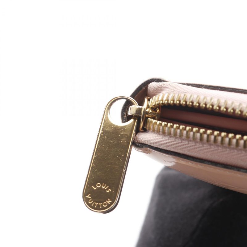 Louis Vuitton Round Long Wallet Zippy Wallet Monogram Vernis Rose Ballerine
