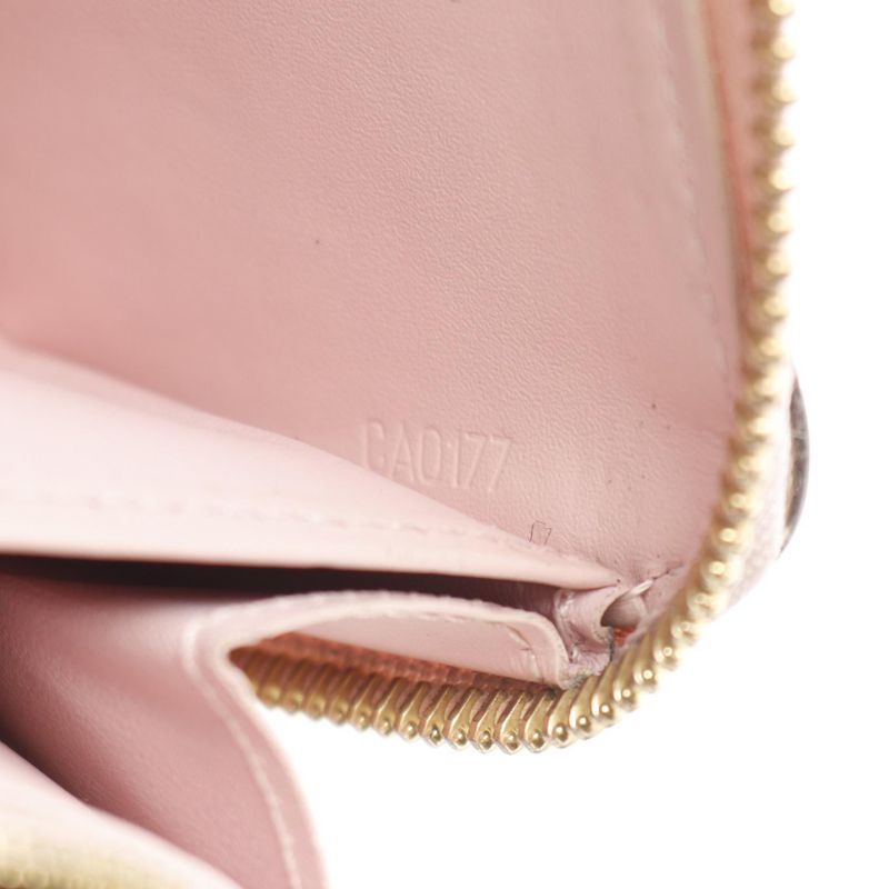 Louis Vuitton Round Long Wallet Zippy Wallet Monogram Vernis Rose Ballerine