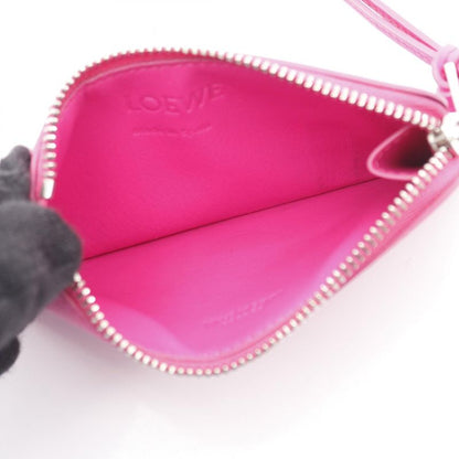 Loewe Card Case C565z40x02 Fuchsia Pink Leather Coin Card Holder Ladies Used a