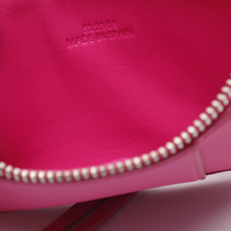 Loewe Card Case C565z40x02 Fuchsia Pink Leather Coin Card Holder Ladies Used a
