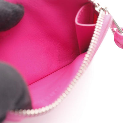Loewe Card Case C565z40x02 Fuchsia Pink Leather Coin Card Holder Ladies Used a