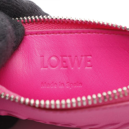 Loewe Card Case C565z40x02 Fuchsia Pink Leather Coin Card Holder Ladies Used a