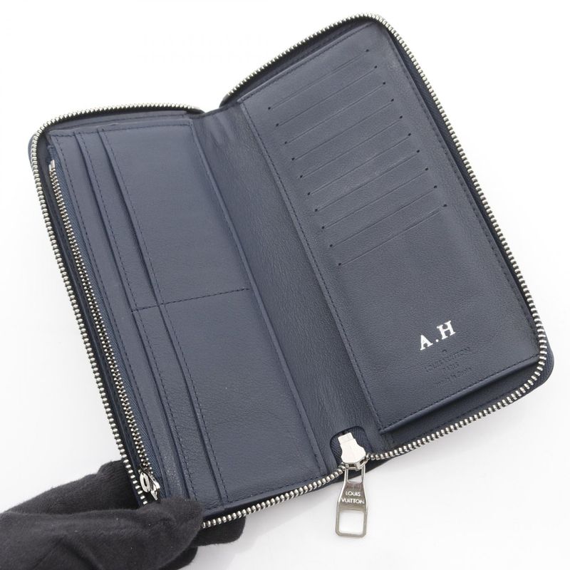Louis Vuitton Round Long Wallet Zippy Wallet Vertical M58823 Navy Other Zippy