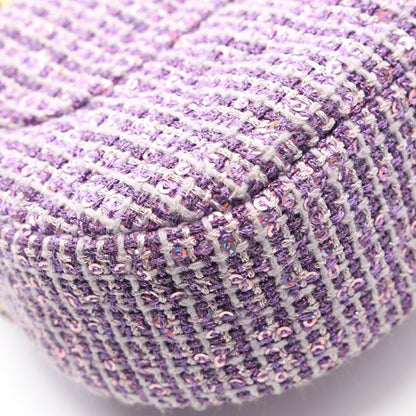 Chanel Shoulder Bag Matelasse Top Handle Purple Fabric Top Handle Matelasse