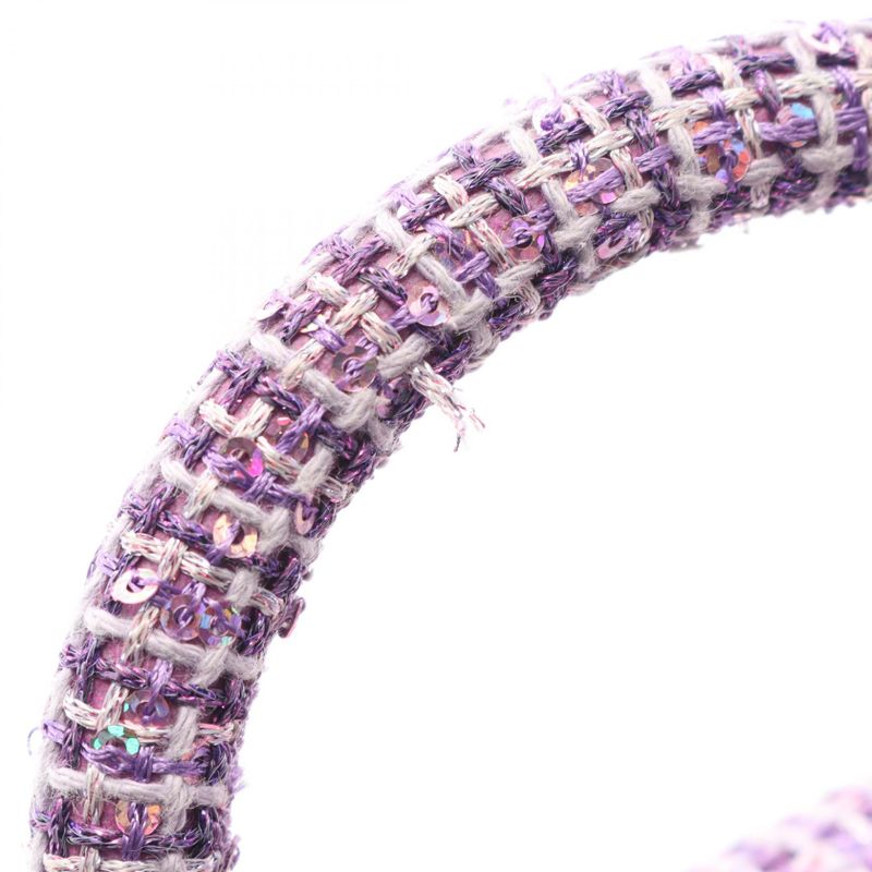 Chanel Shoulder Bag Matelasse Top Handle Purple Fabric Top Handle Matelasse