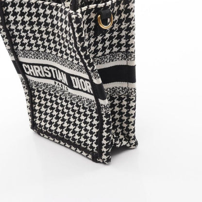 Dior Handbag Book Tote Book Tote Vertical Bag Mini Phone Bag Black White Canvas