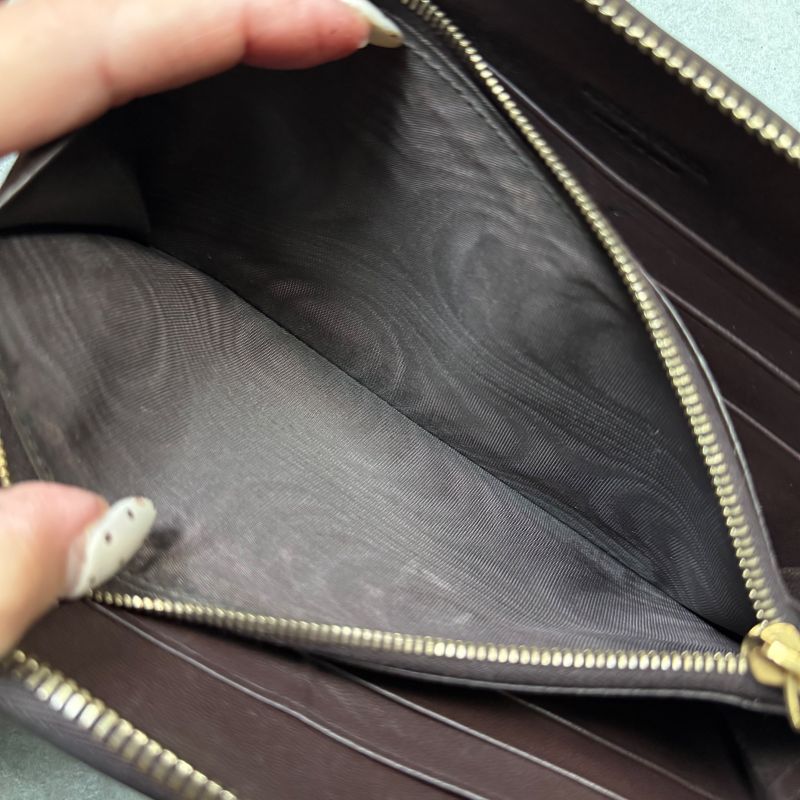 Bottega Veneta Round Zipper Long Wallet Intrecciato Dark Brown Leather Men