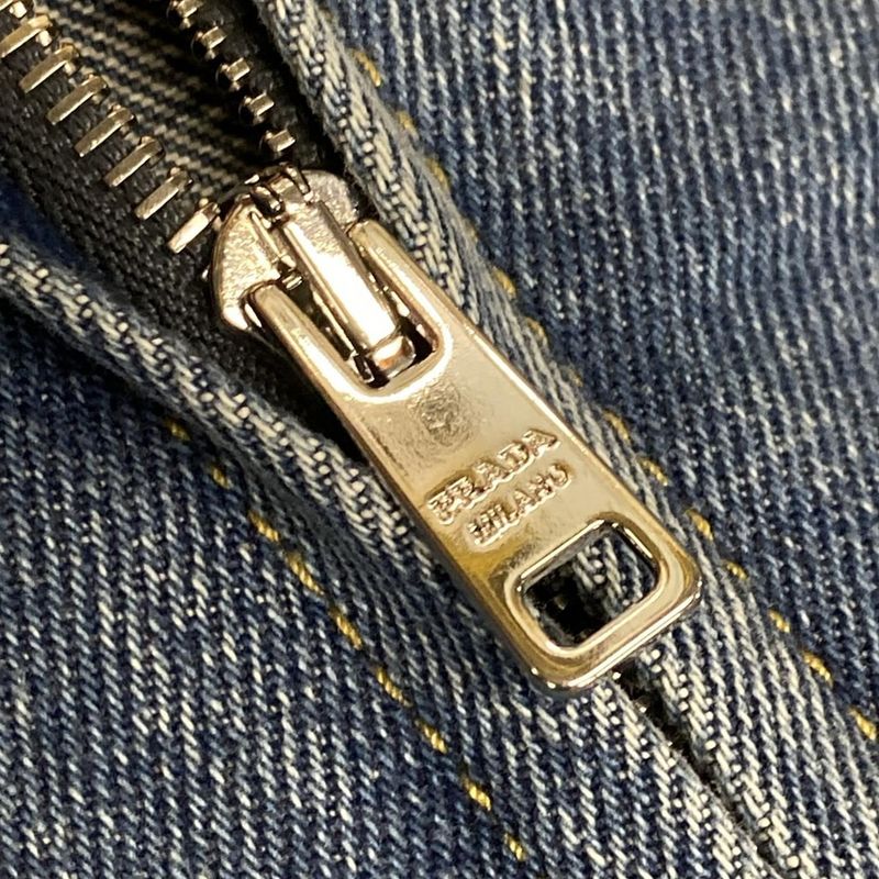 Prada Gjun Size 38 S Women's Excellent Condition Organic Denim Cropped Jacket