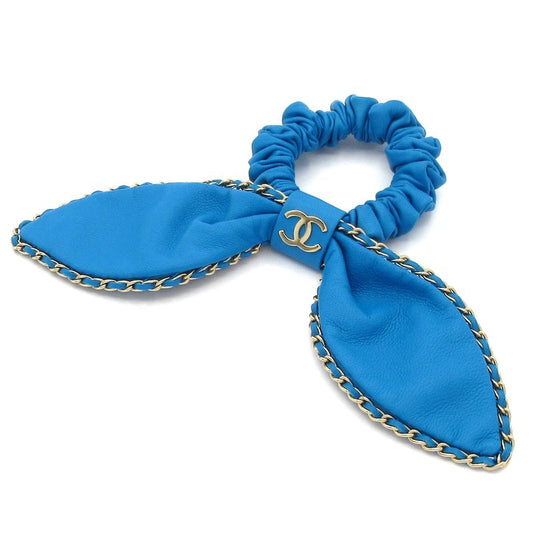 Chanel Chouchouch Excellent Condition Leather Blue Ribbon Chain