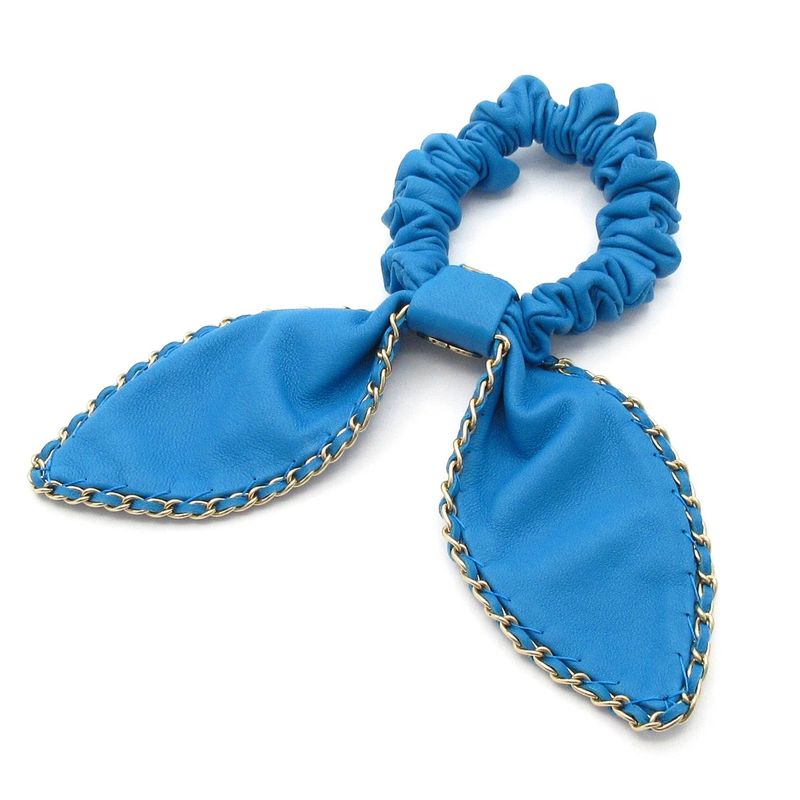 Chanel Chouchouch Excellent Condition Leather Blue Ribbon Chain