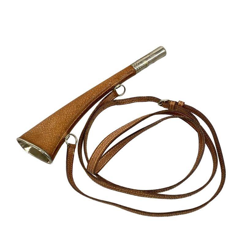 Hermes Brown and Silver Hunting Horn Leather