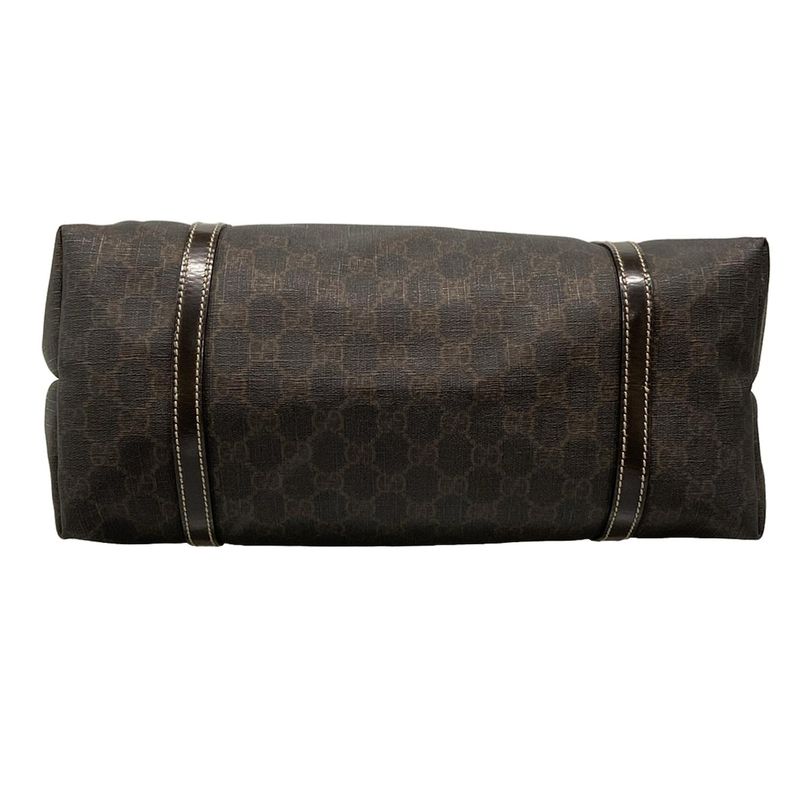 Gucci GG Plus GG Supreme 197953 Dark Brown Leather
