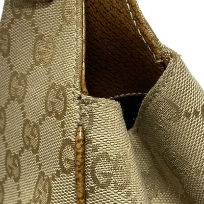 Gucci Tote Bag New Jackie GG Pattern 124407 Beige and Brown Leather