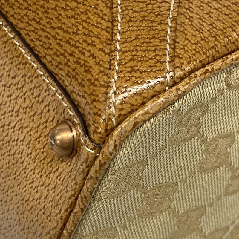 Gucci Tote Bag New Jackie GG Pattern 124407 Beige and Brown Leather