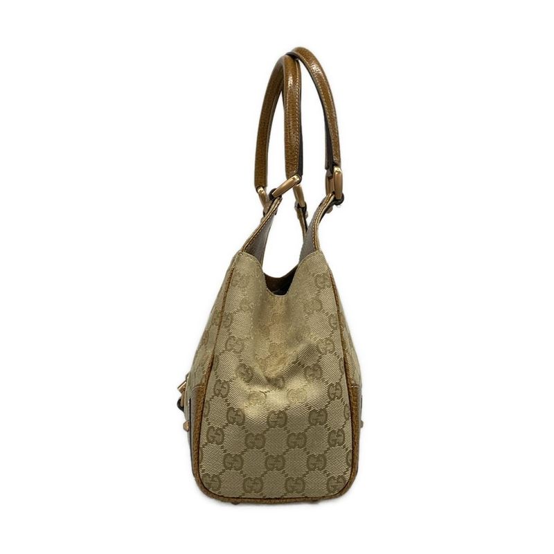 Gucci Tote Bag New Jackie GG Pattern 124407 Beige and Brown Leather